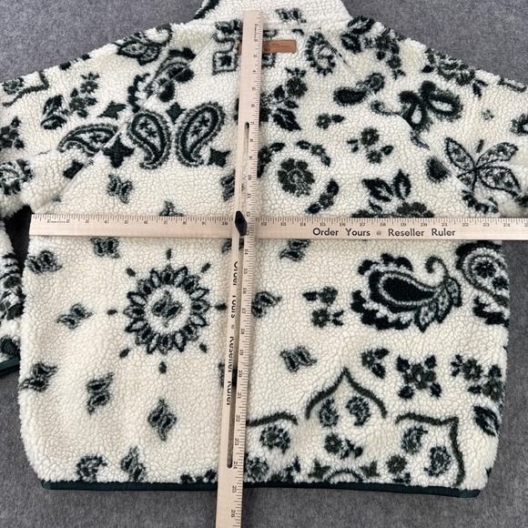 Kith Pinehurst Sherpa Fleece Jacket Men Large White Paisley Snap Bomber Kith Kin - Picture 6 of 12